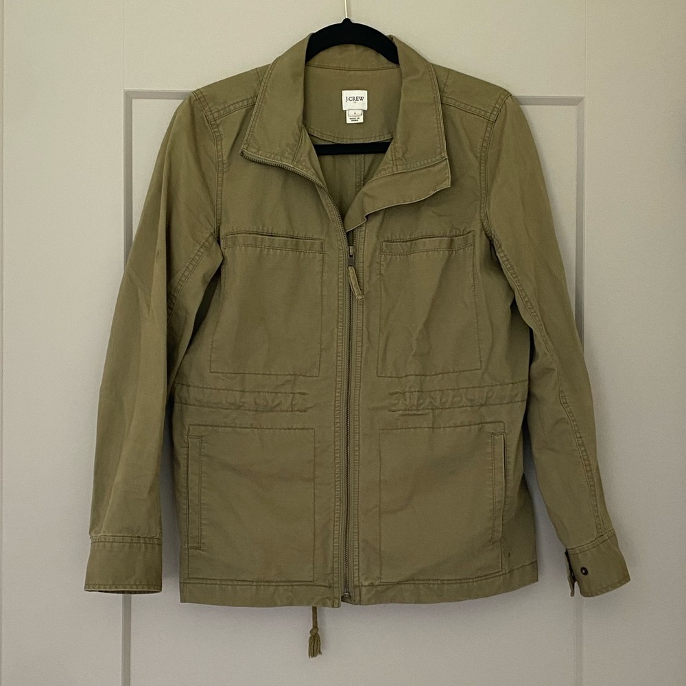 J. Crew Factory Green Utility Zip-Up Jacket - Size Small